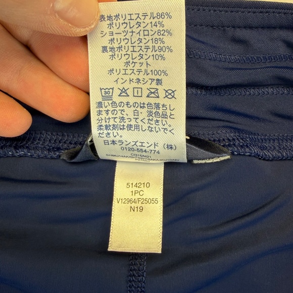 Share Lands' End Navy Blue White Polka-Dot Swim Skort Lined Shorts Size 14 - Picture 7 of 12